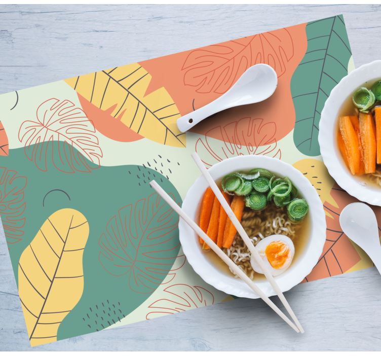 Original placemat leaf design artwork - TenStickers
