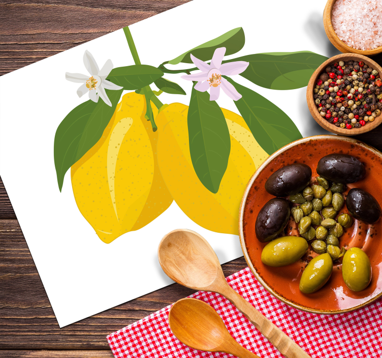 Original placemat lemon branch design - TenStickers