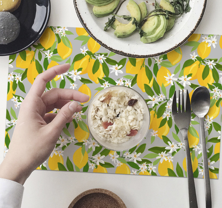 Original placemat lemon floral design - TenStickers
