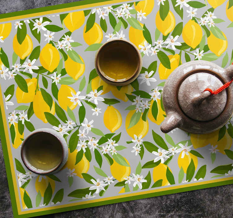 Original placemat lemon floral design - TenStickers