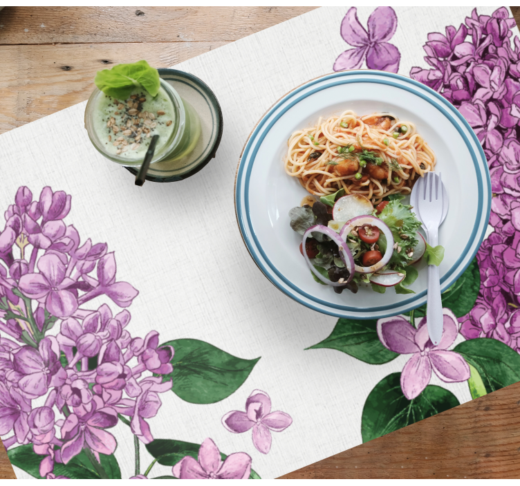 Original placemat lilac floral design - TenStickers