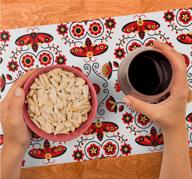 Original placemat lively floral design - TenStickers