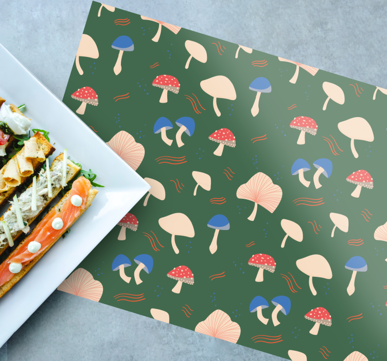 Original placemat lively mushroom design - TenStickers