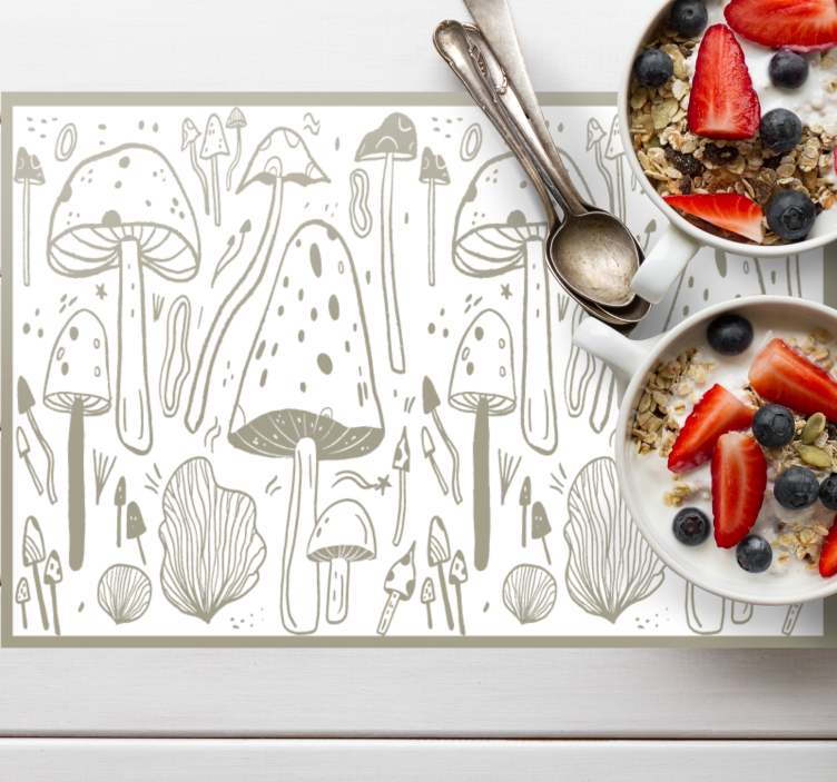 Original placemat mushroom nature design - TenStickers