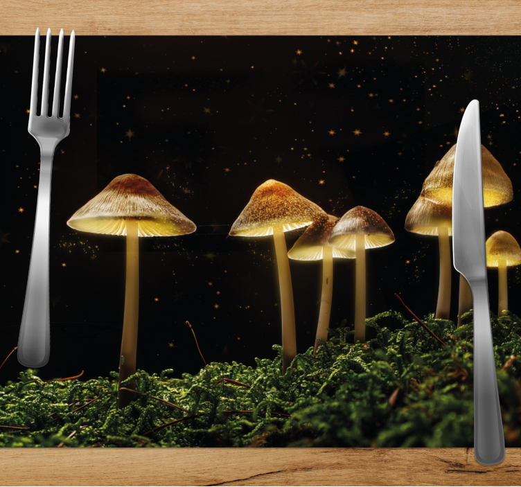 Original placemat mushrooms at night - TenStickers