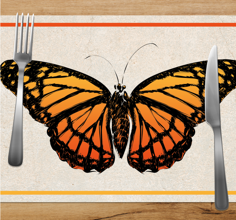 Original placemat orange monarch butterfly - TenStickers