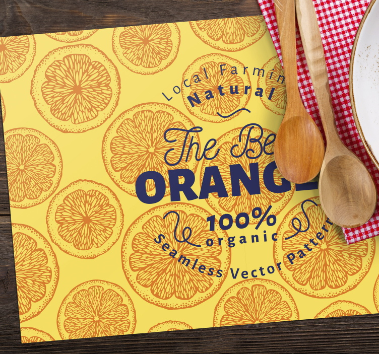 Original placemat organic orange design - TenStickers