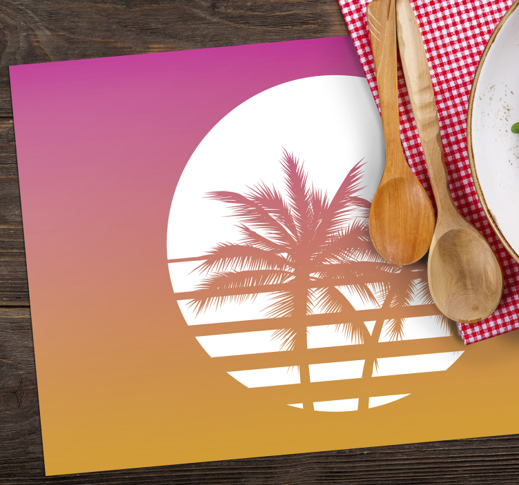 Original placemat palm tree twilight - TenStickers