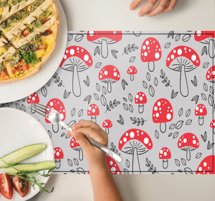 Original placemat red mushroom design - TenStickers