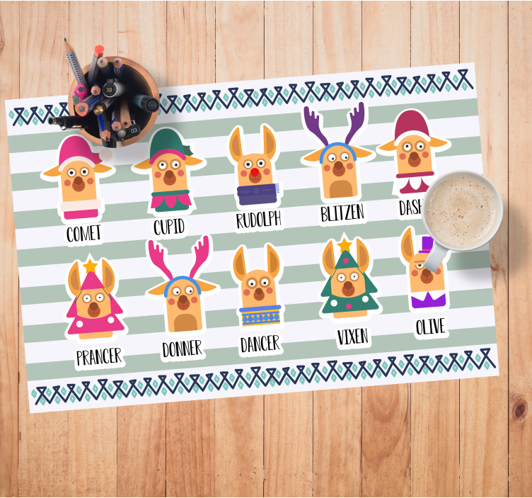 Original placemat reindeer character collection - TenStickers