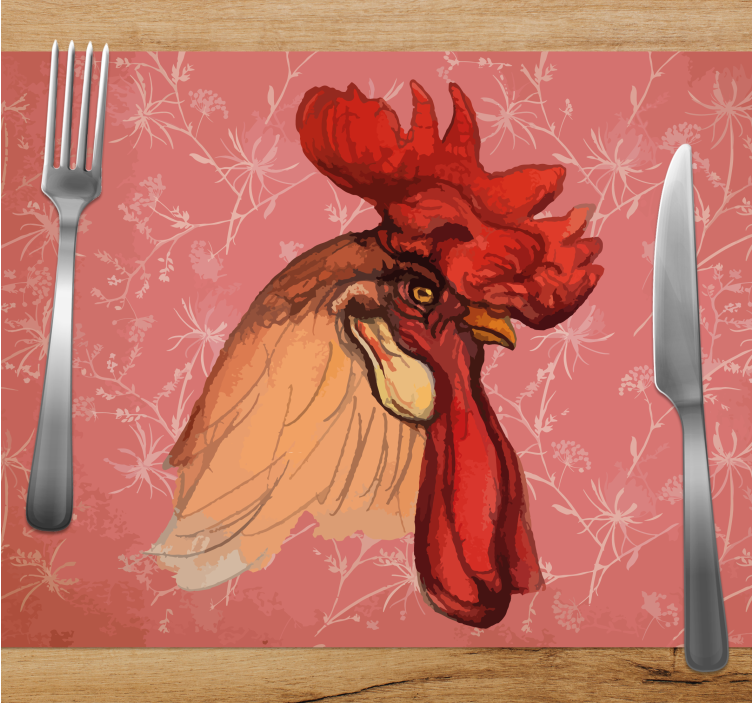 Original placemat rooster head design - TenStickers