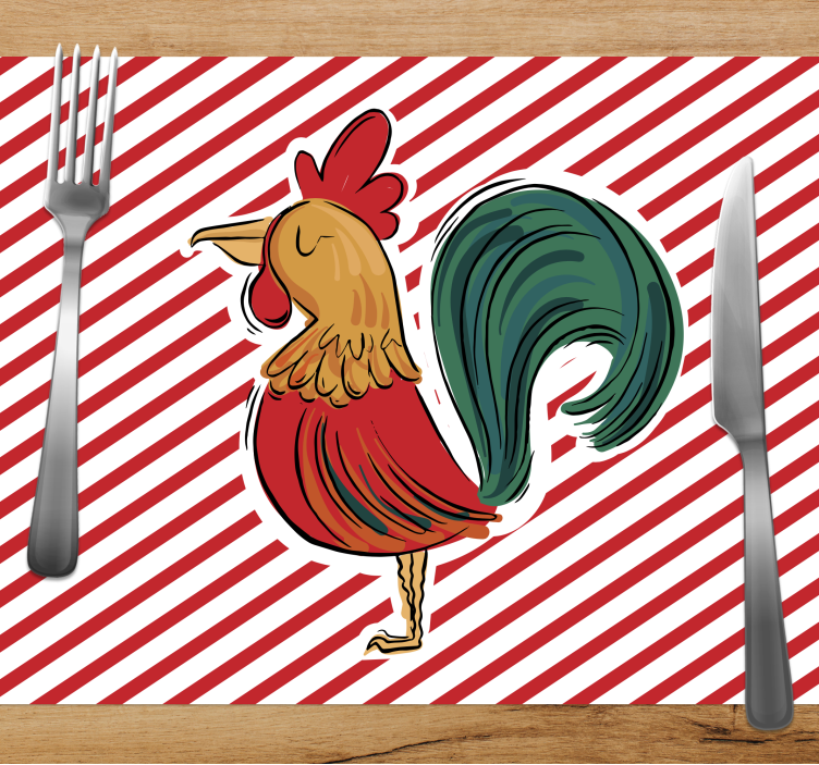 Original placemat rooster with stripes - TenStickers