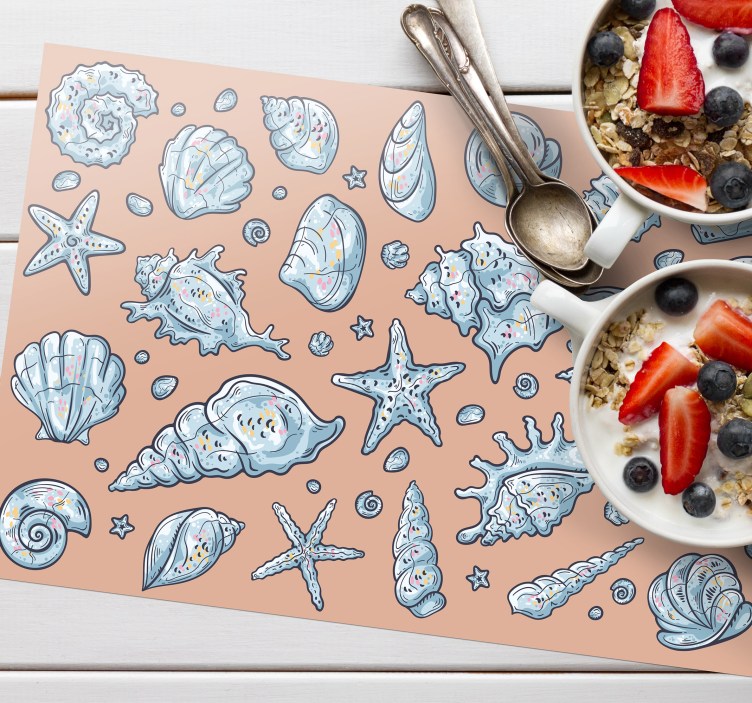 Original placemat seashell pattern display - TenStickers