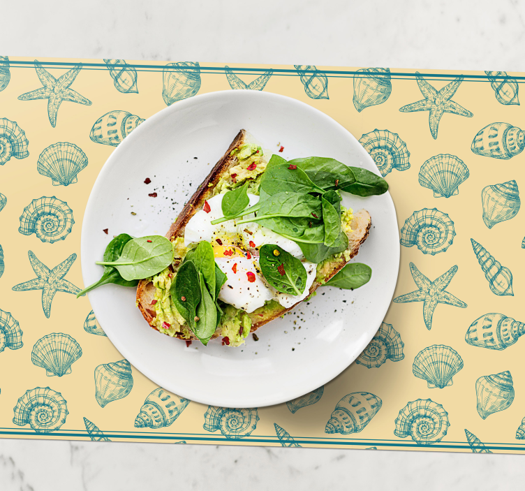 Original placemat shell motif tableware - TenStickers