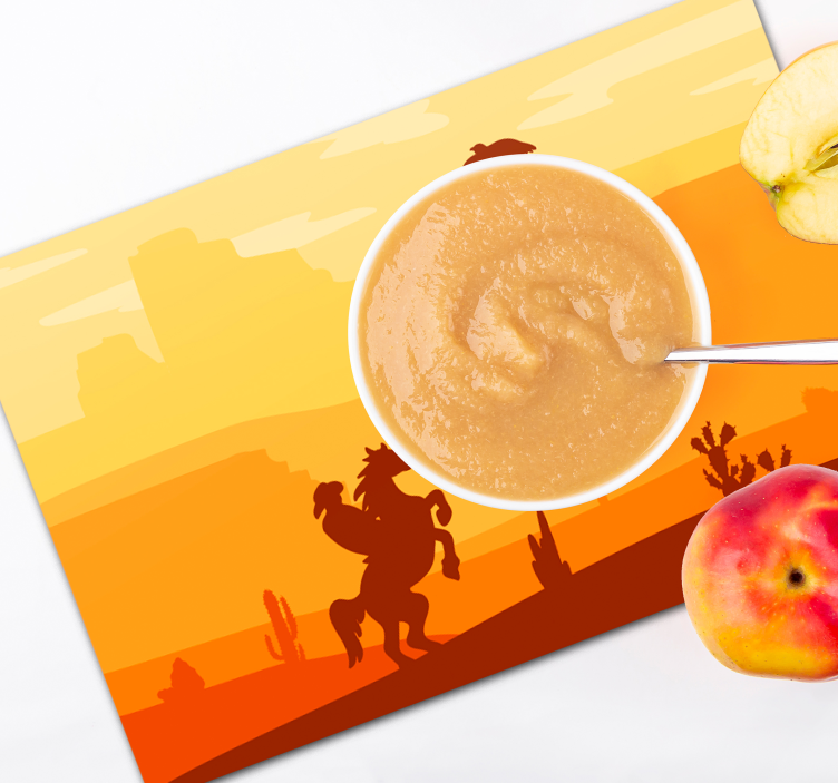 Original placemat silhouetted cowboy scene - TenStickers