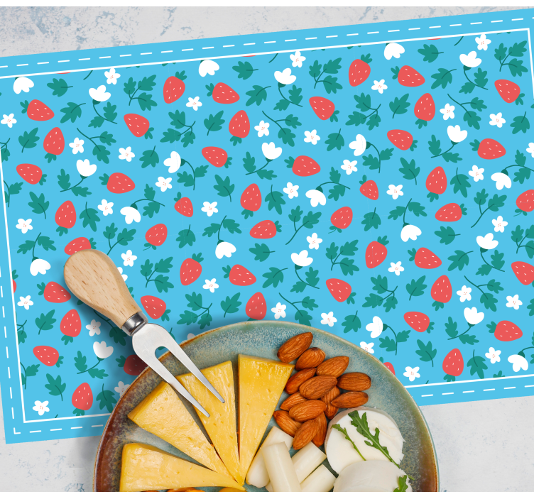 Original placemat strawberry floral design - TenStickers