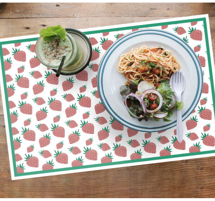 Original placemat strawberry pattern design - TenStickers