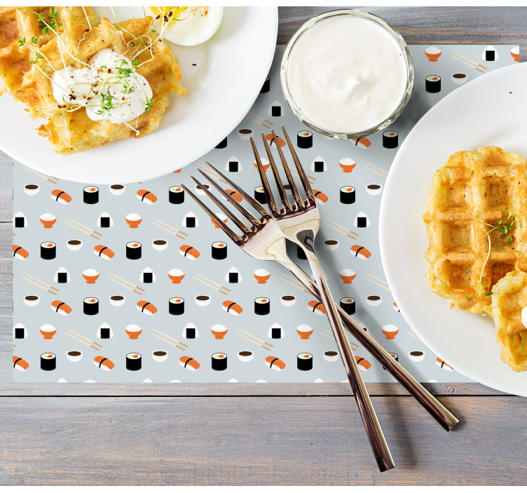 Original placemat sushi pattern design - TenStickers