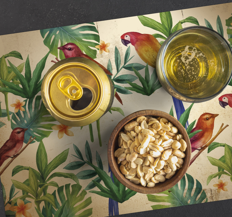 Original placemat tropical parrots design - TenStickers