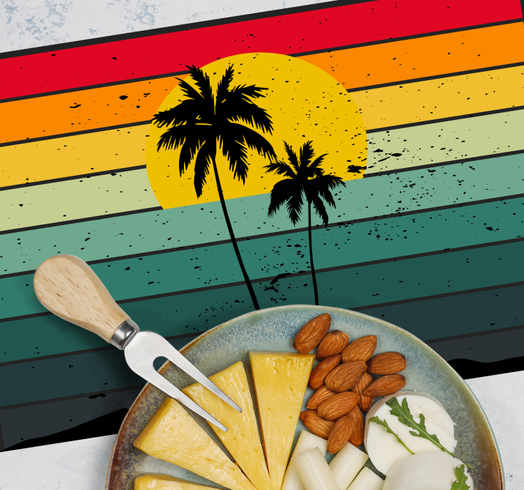 Original placemat tropical sunset landscape - TenStickers