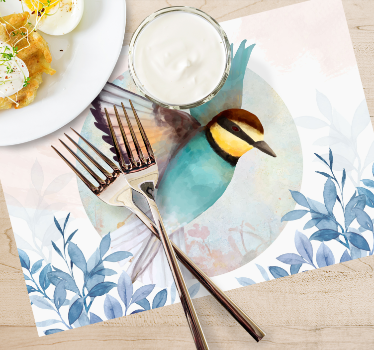 Original placemat vibrant bird art design - TenStickers