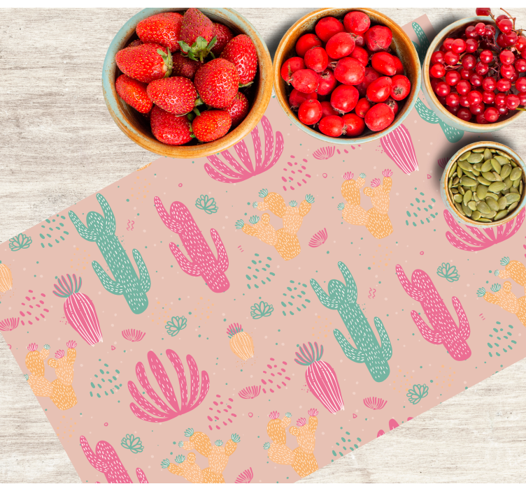 Original placemat vibrant cactus design - TenStickers