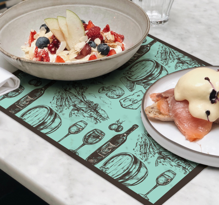 Original placemat vintage culinary elements - TenStickers