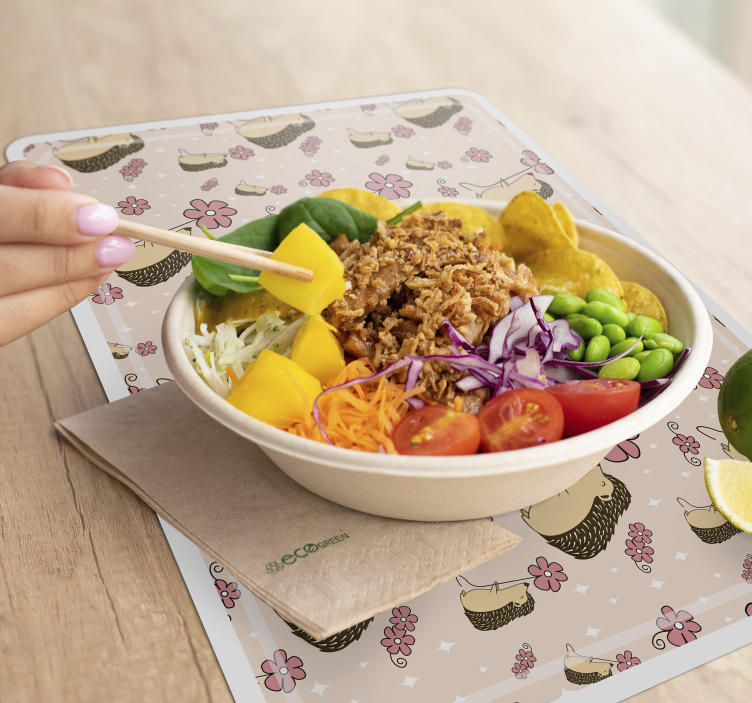 Original placemat with adorable hedgehog design - TenStickers