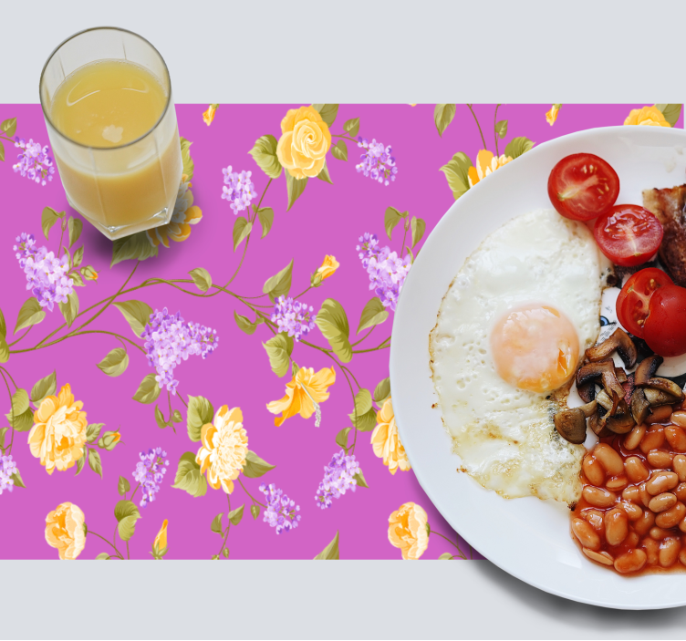 Original placemat with colorful floral design - TenStickers