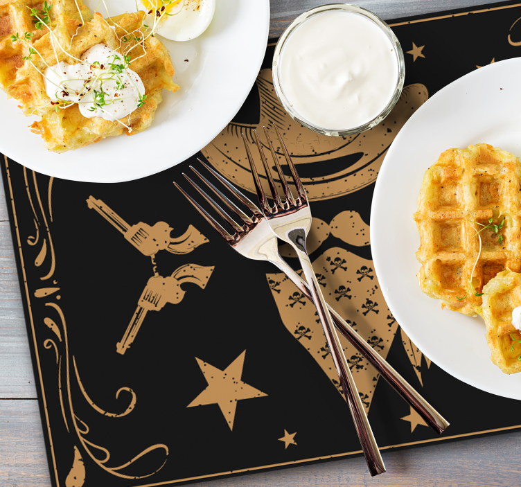 Original placemat with cowboy themed design - TenStickers
