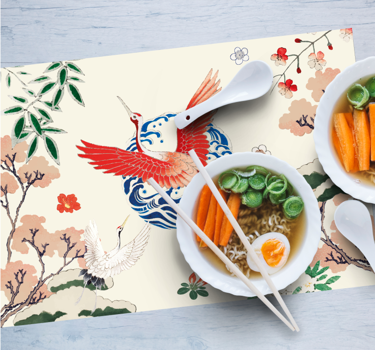 Original placemat with elegant crane design - TenStickers