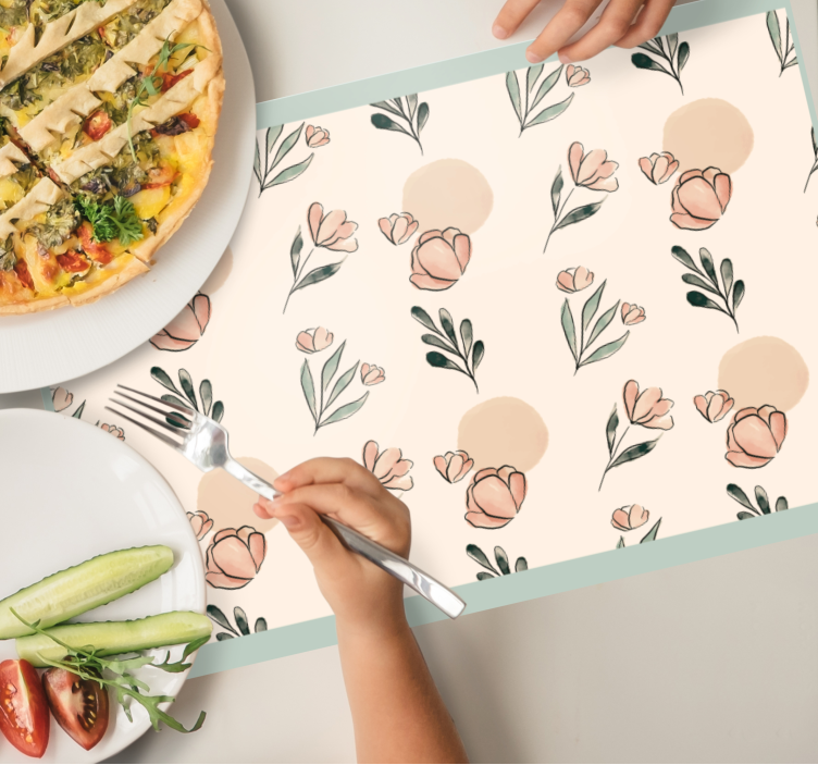 Original placemat with floral design accent - TenStickers
