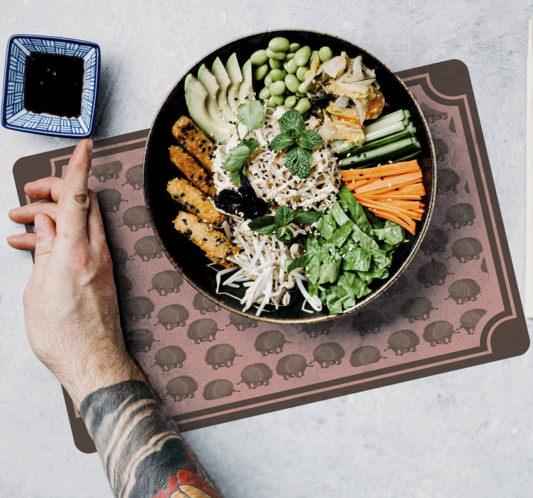 Original placemat with hedgehog pattern design - TenStickers