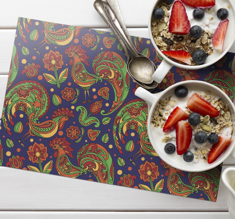 Original placemat with lively floral designs - TenStickers