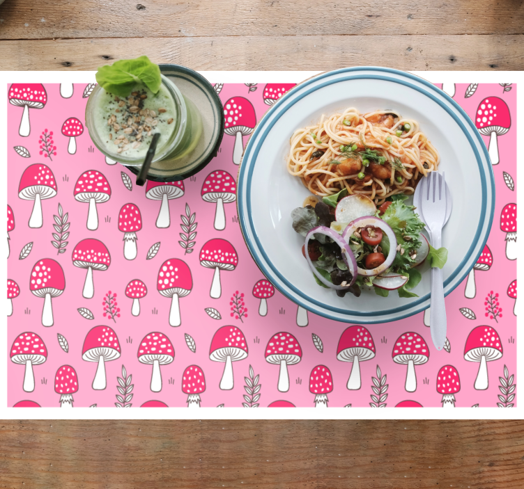 Original placemat with lively mushroom design - TenStickers