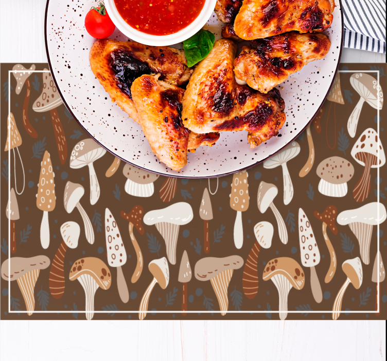Original placemat with mushroom patterned design - TenStickers