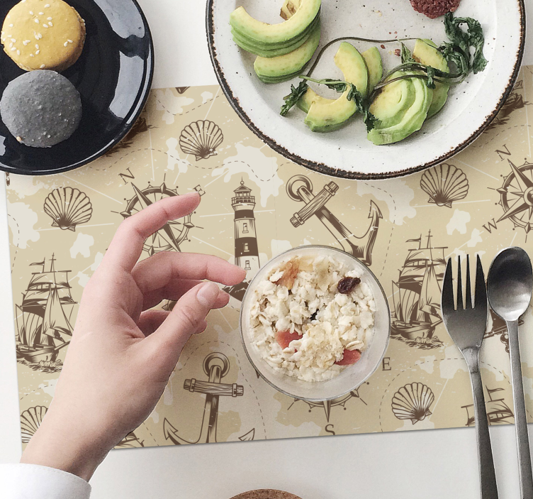 Original placemat with nautical patterns - TenStickers