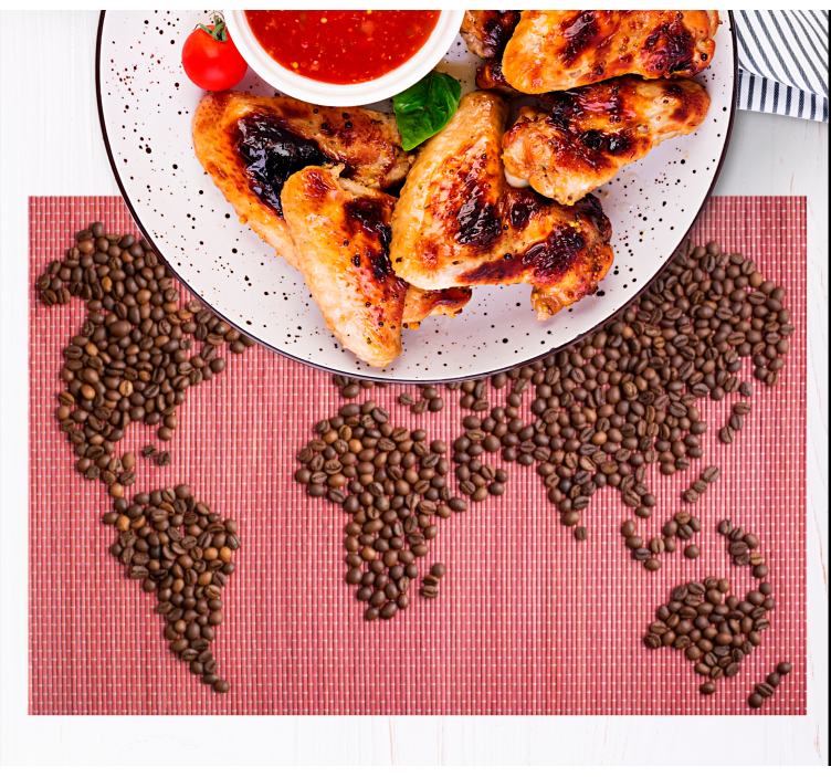 Original placemat world map coffee beans design - TenStickers