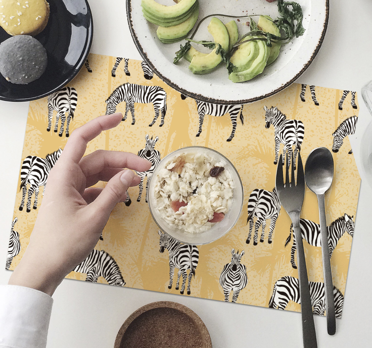 Original placemat zebra pattern design - TenStickers