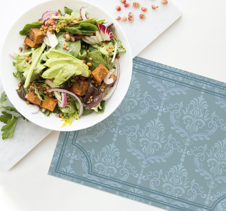 Blue floral baroque elegant placemat - TenStickers