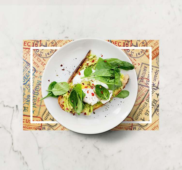 Passport stamp pattern placemat - TenStickers