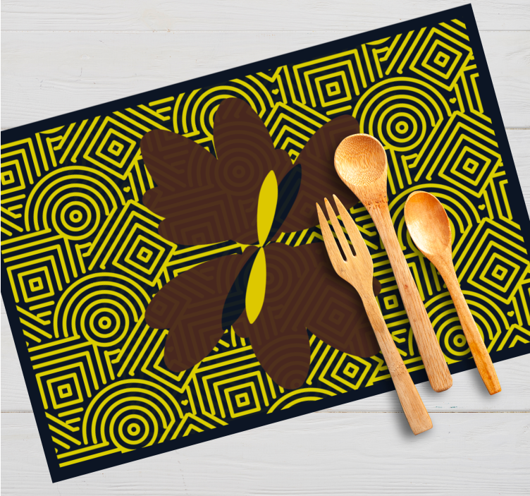 Placemat abstract geometric flower design - TenStickers