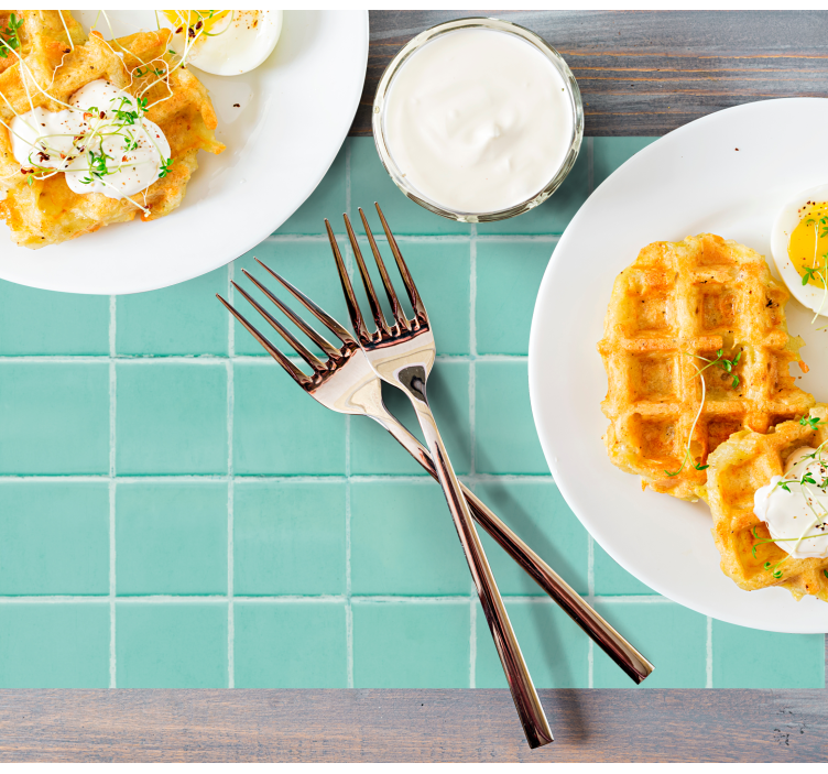 Placemat in turquoise tiled surface design - TenStickers