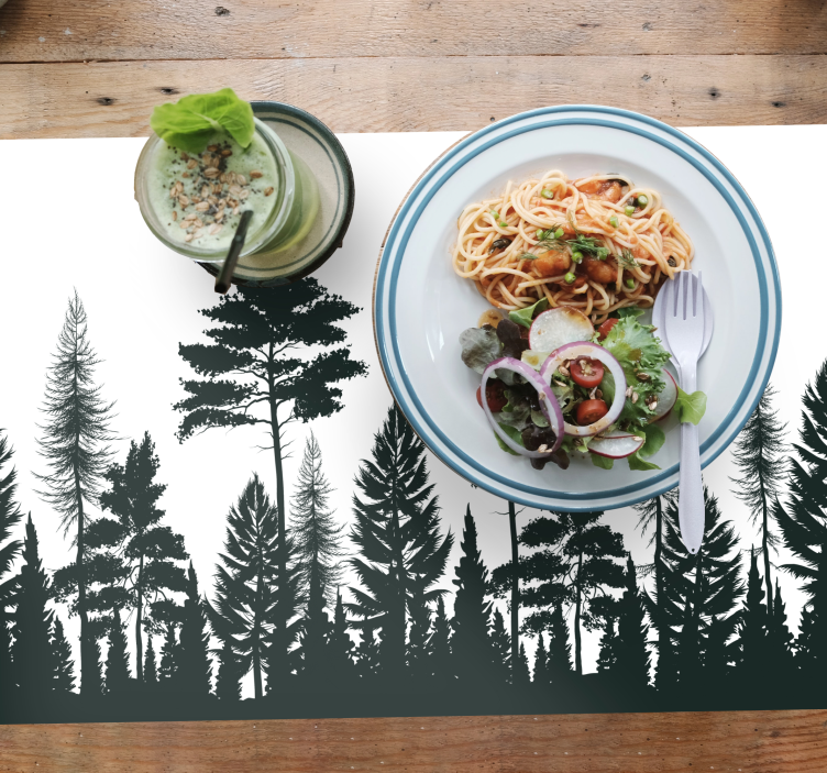 Placemat silhouette forest design - TenStickers
