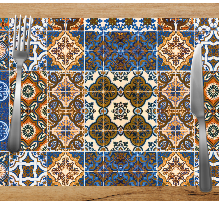 Placemat with detailed tile designs - TenStickers