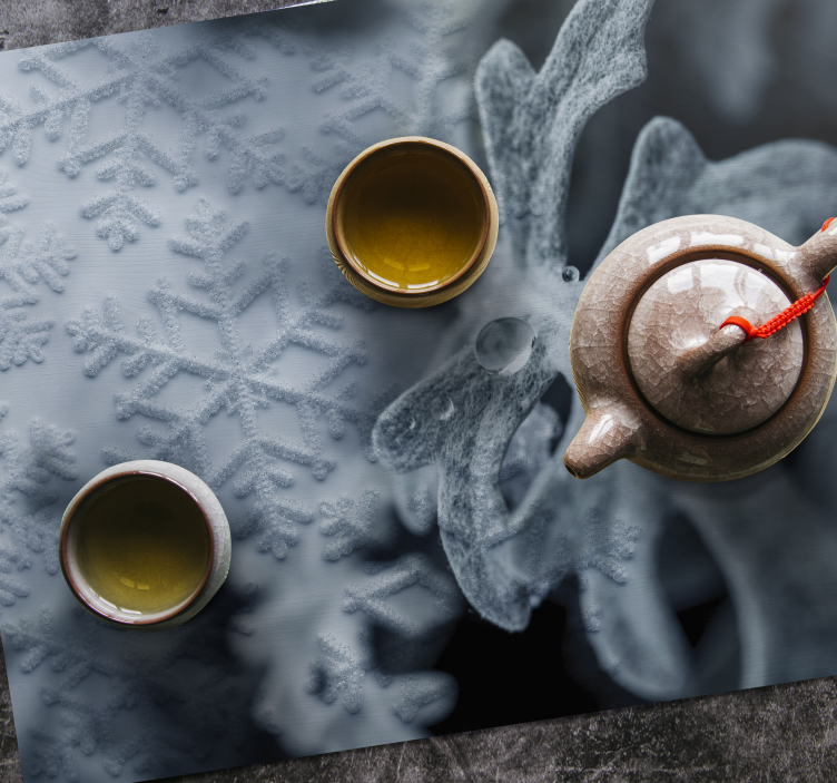 Placemat with elegant snowflake patterns - TenStickers