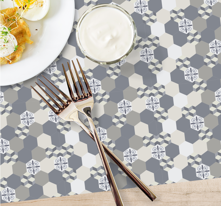 Placemat with geometric hexagon design - TenStickers