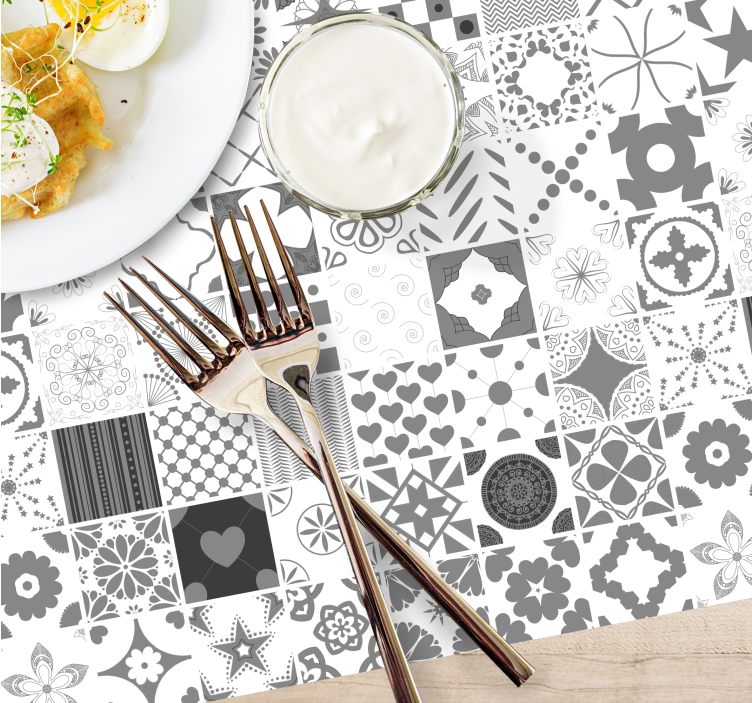 Placemat with patterned monochrome texture - TenStickers