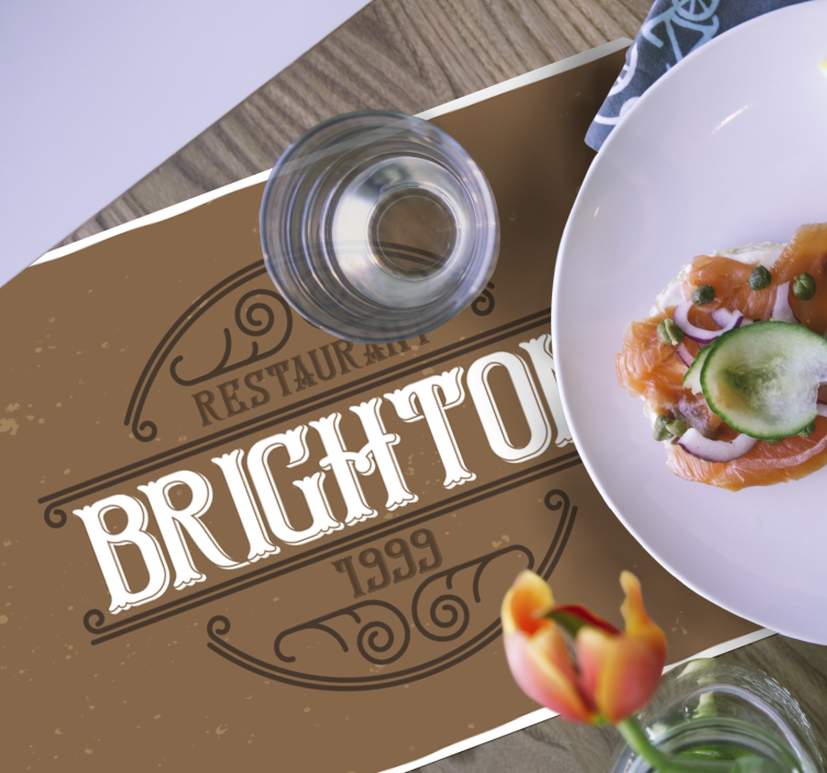 Placemat with quote brighton restaurant logo - TenStickers