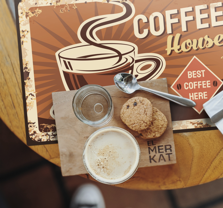 Placemat with quote coffee house wisdom - TenStickers